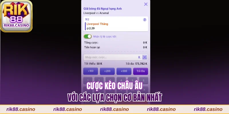 Cược kèo châu Âu với các lựa chọn cơ bản nhất