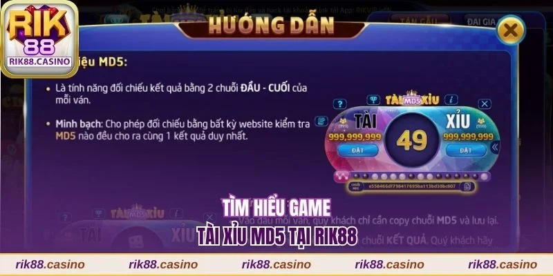 Tài Xỉu MD5 Vào Chơi Tại Rik88 Rất Dễ Thắng, Nhận Quà To 1 Tìm hiểu game Tài xỉu MD5